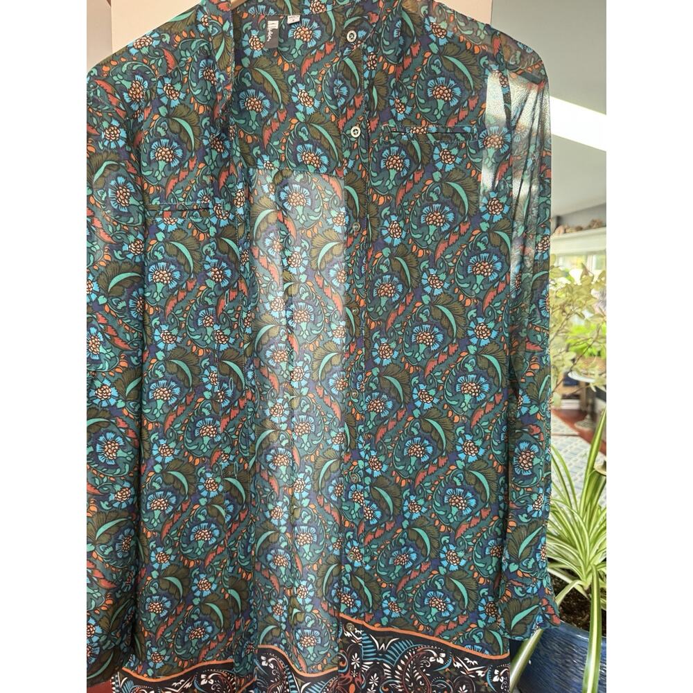Küt From The Kluth Floral Sheer Open Front Cardigan Kimono Boho Sz 2 Artsy